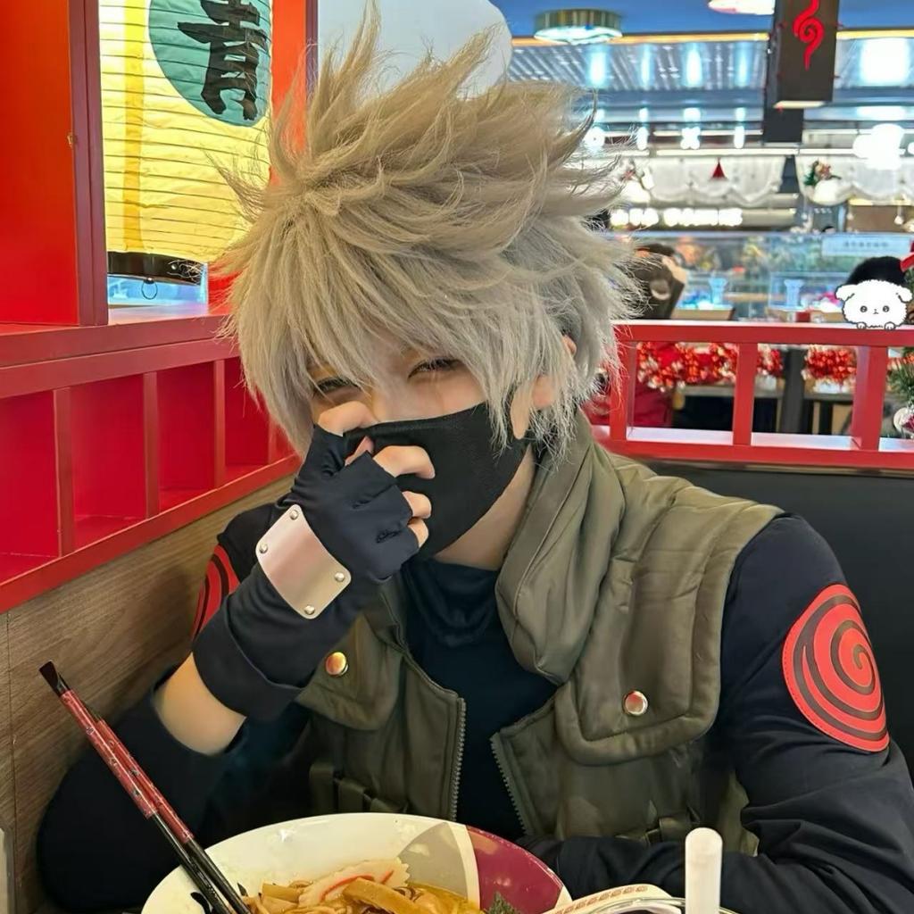Anime Vierde Hokage Kakashi Hatake Cosplay Kostuum Voor Jonge Ninja, Inclusief Pruik.