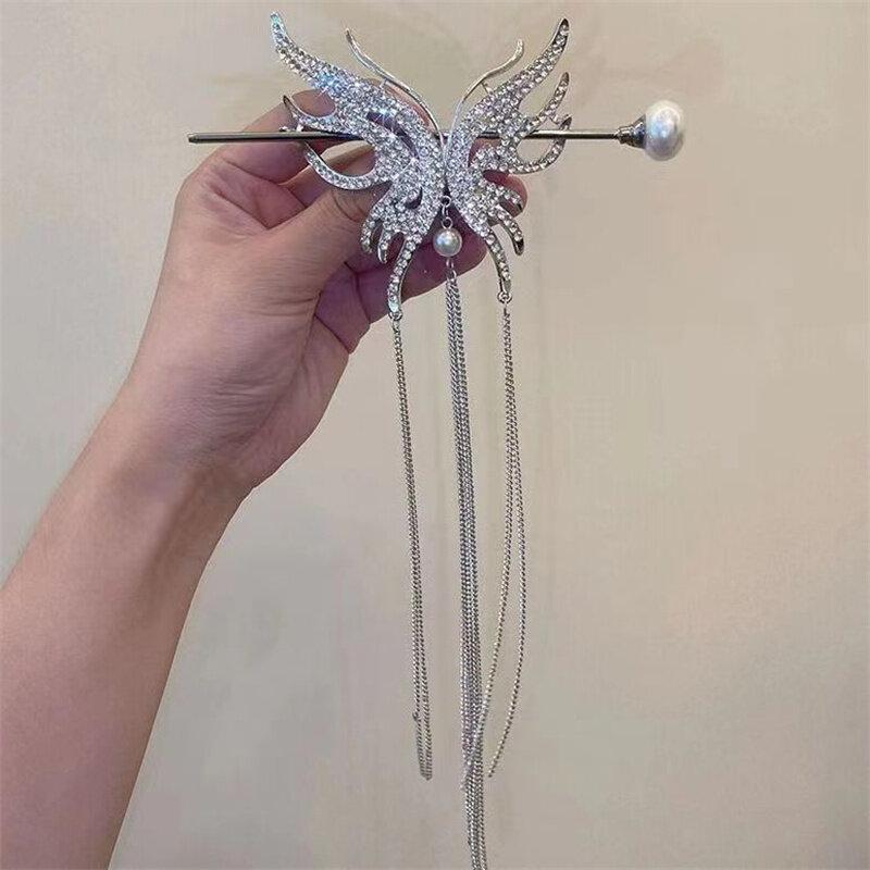 Vintage imitace perly Vlásenka s dlouhým třásněm Vlásenka do vlasů