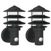 VidaXL Outdoor Wall Lights and Sensors 2pcs Stainless Steel, Outdoor Wall Lighting, Garden Wall Lamp, 4006235
