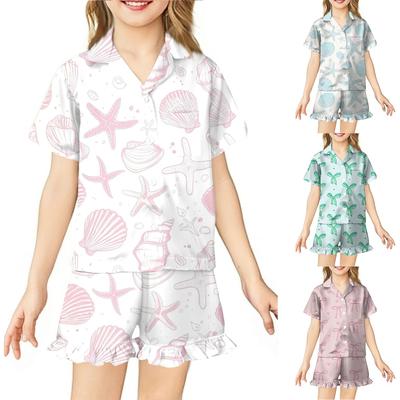 Children's Home Clothes Pajamas Set Short-sleeved Top Shorts Two-piece Set Outer Wear Play Cardigan Clothes