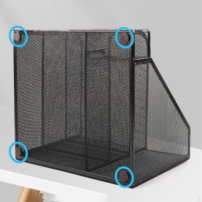 Organizador de Arquivos de Mesa Prateleira de Armazenamento Grande Capacidade Estável Autoportante Metal Suporte para Arquivos