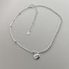 Sterling Silver Lucky Letter Ankle Bracelet for Women - Korean Simple Design, Versatile Gift for Students and Friends