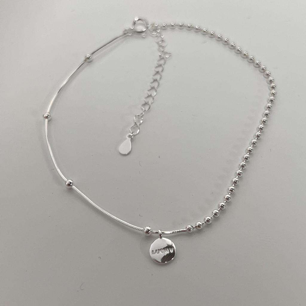 Sterling Silver Lucky Letter Ankle Bracelet for Women - Korean Simple Design, Versatile Gift for Students and Friends