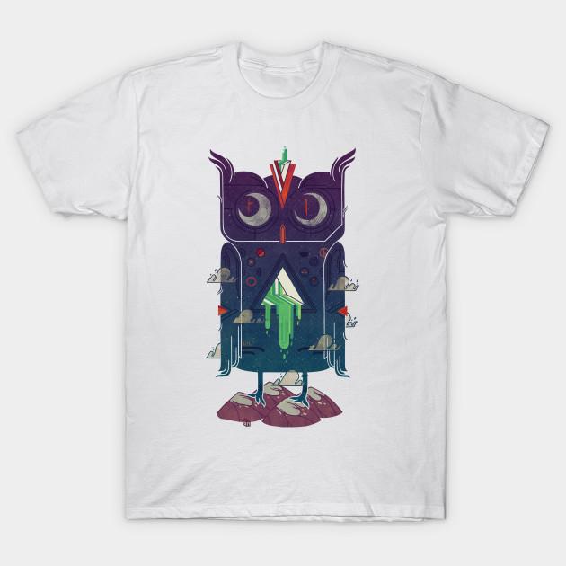 Men Black Print T-shirt Night Owl No-Cut Transfer Paper Print Cotton Tshirt S белый
