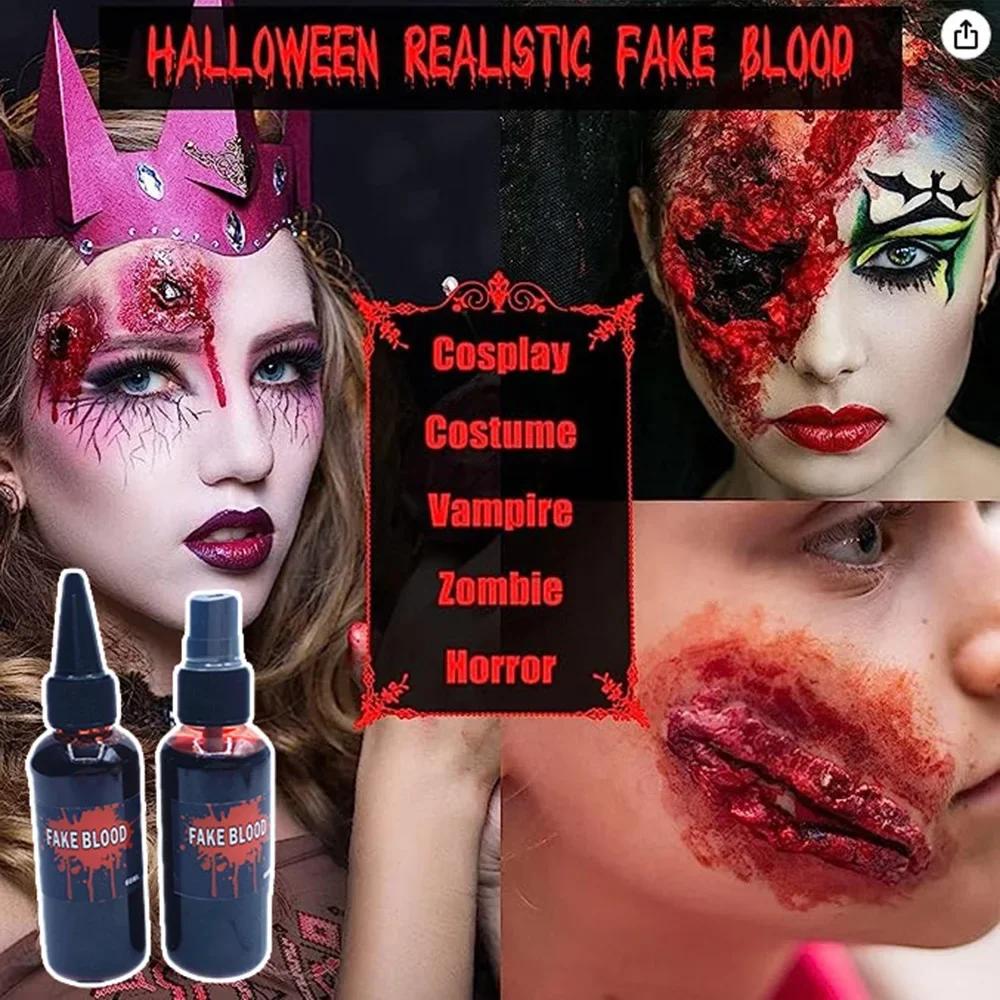 60ml Halloween Plasma Spray Simulation Vampire Fake Blood Zombie Fake Blood Lifelike Props Horror Bady Paint Cosplay DIY Toy