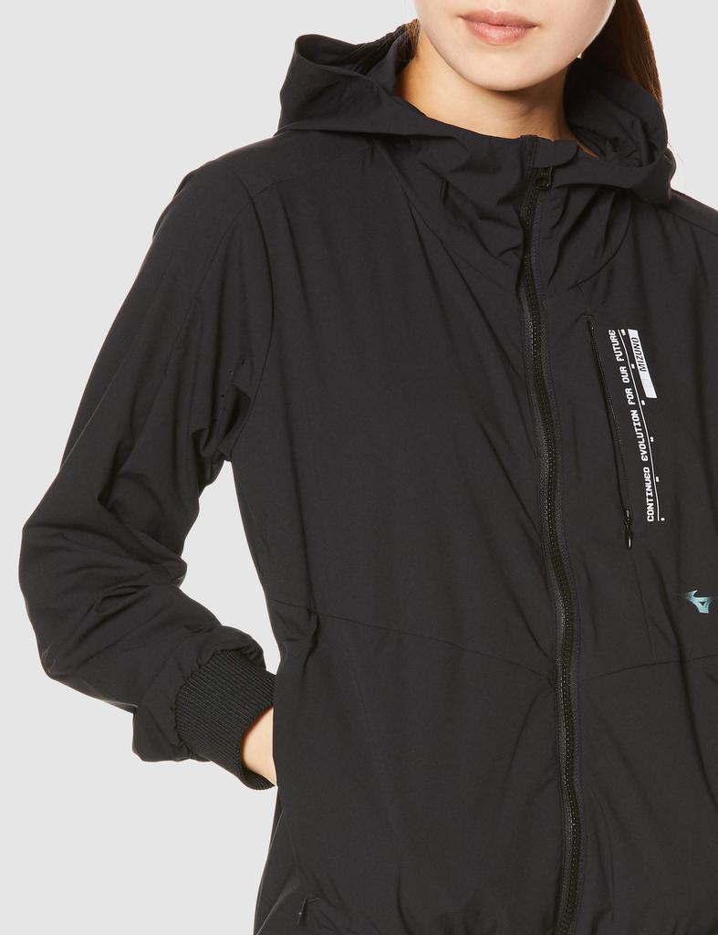 Mizuno Windbreaker Training Easy To Move Size S Size Women's Jacket, 32ME0310, Wear, In, Water-Repellent, Black, (Japan S)
