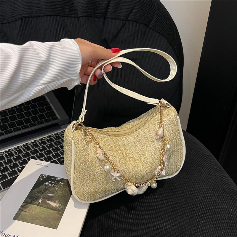 Chain underarm bag women's new shiny versatile shoulder bag trendy temperament fashionable dumpling bag