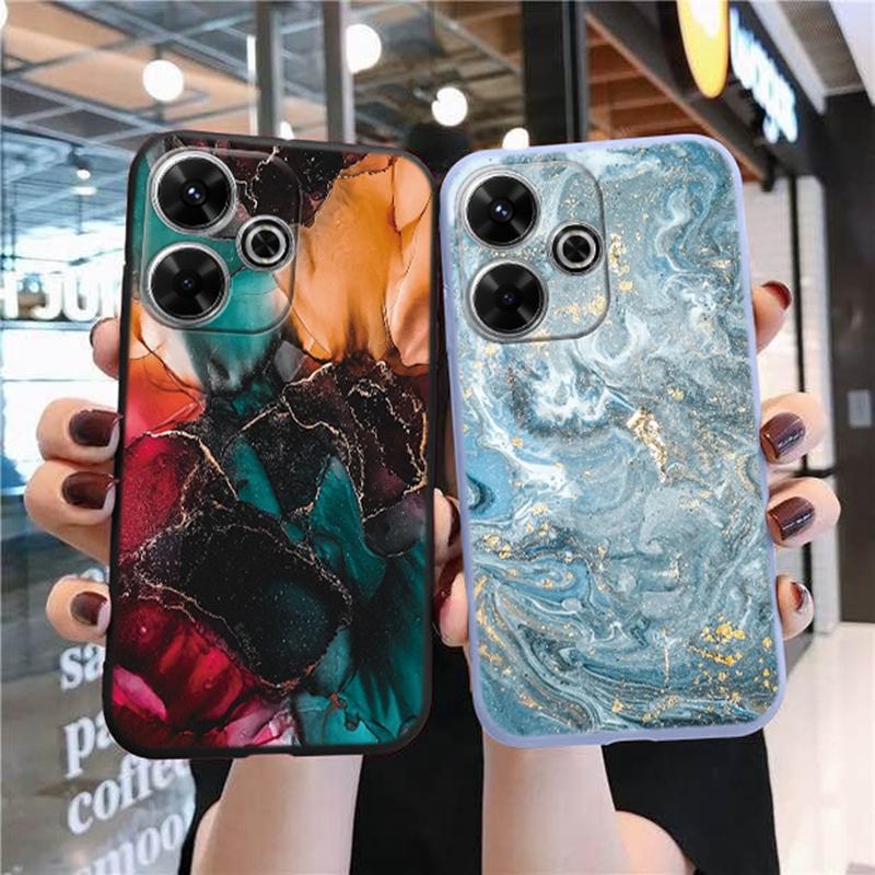 Madingas marmurinis minkštas silikoninis dėklas, skirtas Xiaomi Redmi Note 13 Pro 13C Samsung A35 A55 M35 M34 iPhone Huawei Honor 200 fotoaparato apsauginis smūgiams atsparus dangtelis