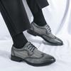 New Men's Fashion Breathable Air Mesh Patchwork Lace Up Oxford Leather Shoes Wedding Prom Homecoming Footwear Zapatos Hombre
