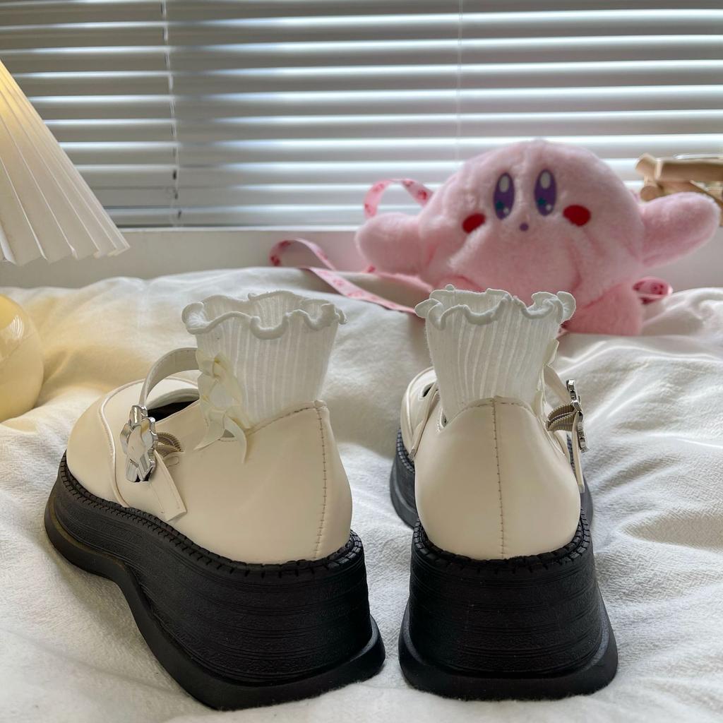 Mary Jane Schuhe mit dicker Sohle, Frühlingsschuhe mit Schnalle, Lolita, kleine Schuhe aus Pu-Leder, runde Zehenschuhe, Plateauschuhe
