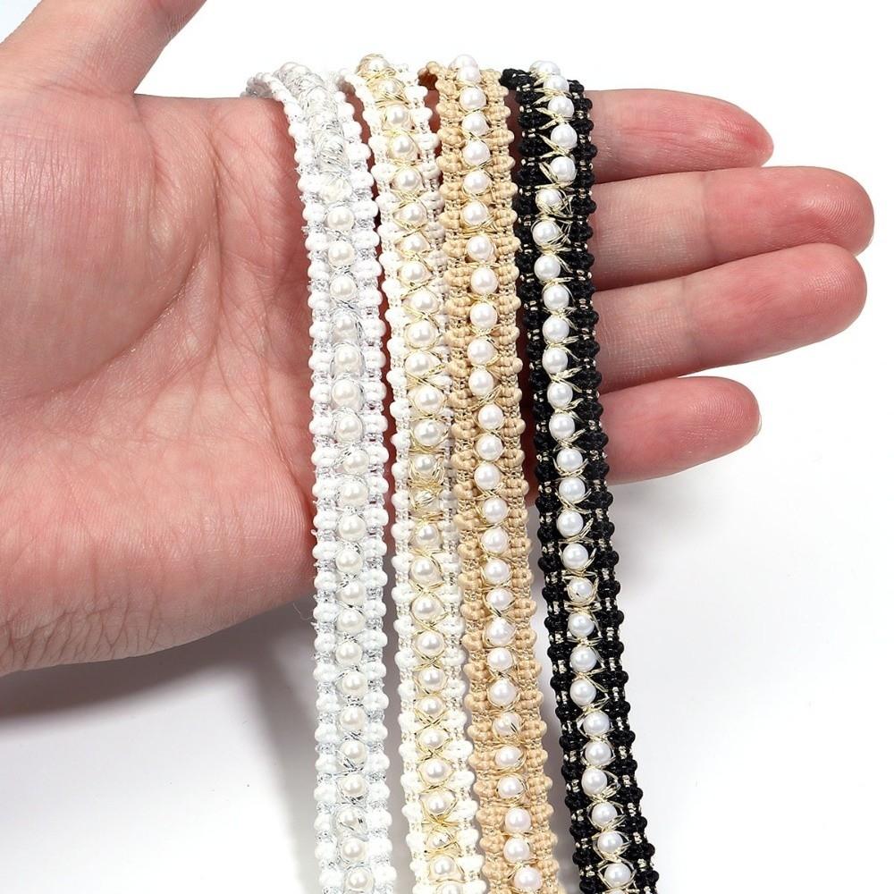 2yard/lot DIY Sewing Pearl Bead Lace Ribbon Dress Skirt Sewing Solid Color Wrapping Gift Ribbons Handmade Trim Tape Ribbon Gift