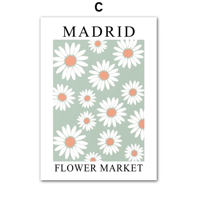 Abstract Nordic Rose Daisy Rainbow Sun Geometry Shapes Wall Art Posters Prints Canvas Painting Pictures For Living Room Decor