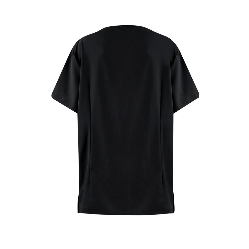 DIY Name Embroidery Customization Women's Uniform Quick-drying Fabric Solid Color V-neck Pocket Short-sleeved Trousers Suit Dry-nurse Work Clothes