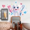 Cartoon Tooth Design Wall Sticker Pvc Waterproof Easy To Tear And Install For Bathroom Bedroom Washbasin Home Decoration
