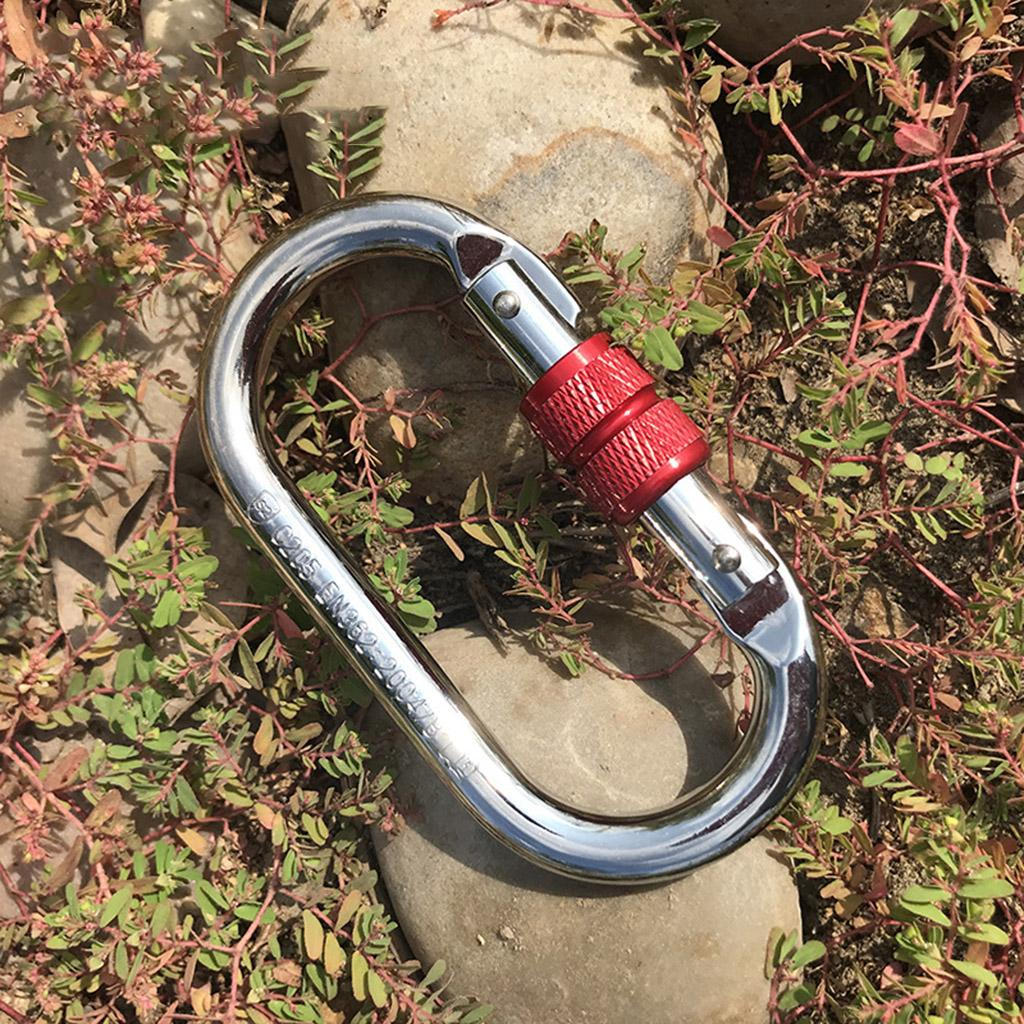 Rock Climbing Carabiner Connector Buckle Screw Locking Hook for Rappelling Traveling Hiking