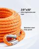 Kolvoii Winch Rope Extension 3/8" X 50' 26.6lb, Synthetic Winch Extension Cable Line for