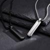 Vnox Stainless Steel Vertical Bar Pendant Necklaces for Men Boys, Black Silver Color Metal Collar, Simple Casual Jewelry Gift