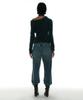 PARTIMENTO WOMEN Tie Neck Strap Asymmetrical Knit Top_Dark Teal