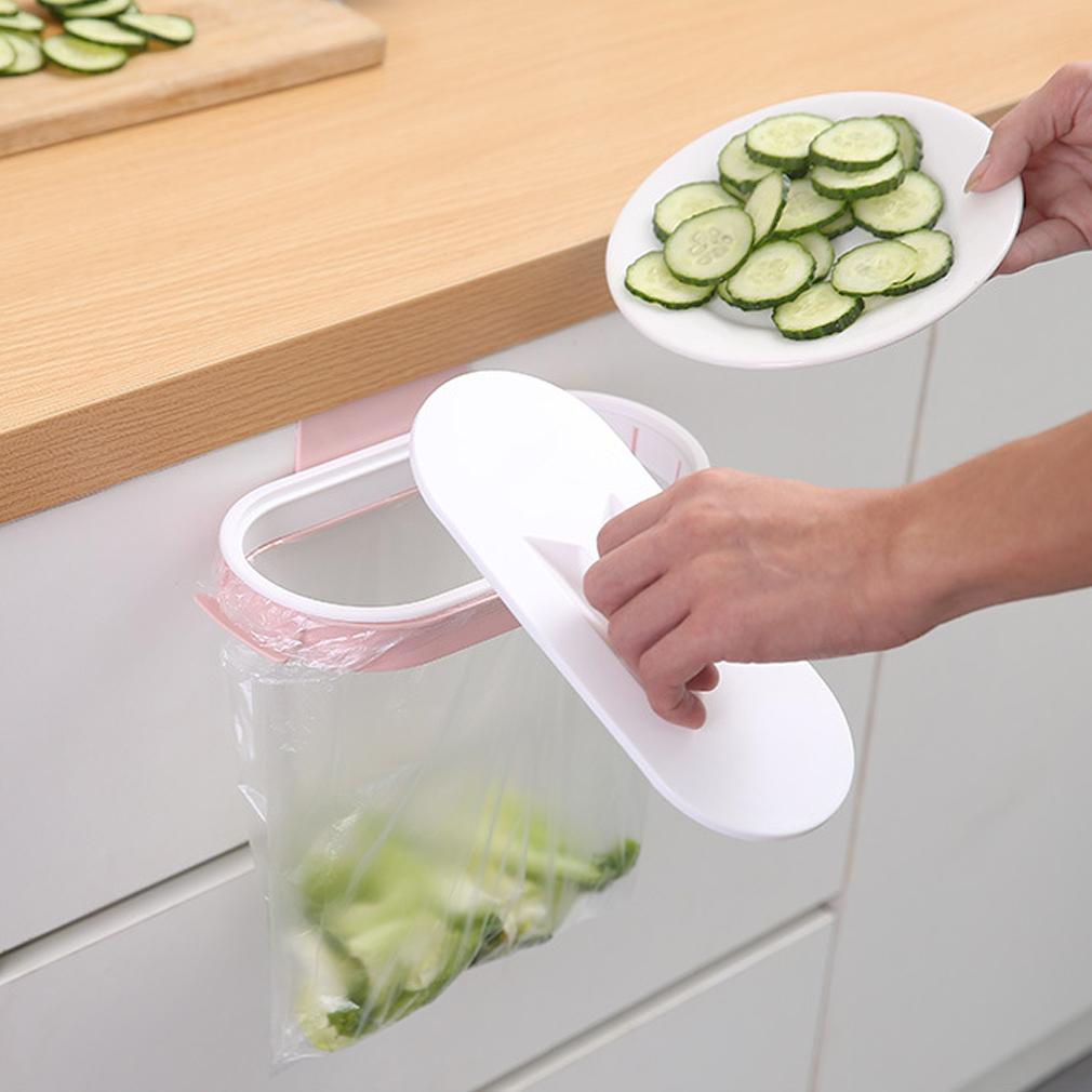 Tragbarer Kunststoff-Müllsackhalter, Küchenschranktür, Korb, hängender Müll, Aufbewahrungsregal, Taschenhaken, Scheuerschwamm, Trockenregalhalter, Küchenorganzier