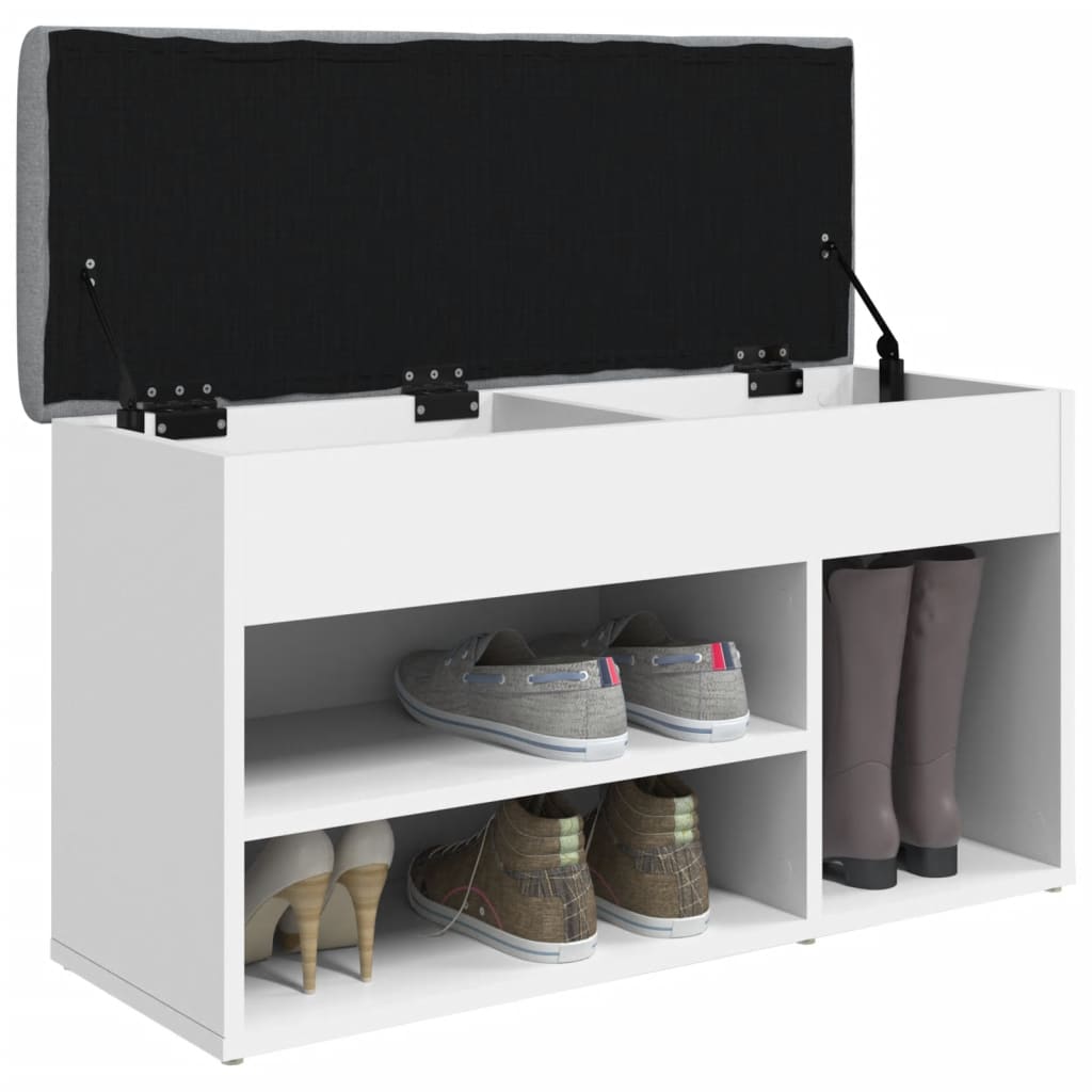 Vidaxl Ławka Na Buty, Biała, 82X32X45,5 Cm, Materiał Drewnopochodny