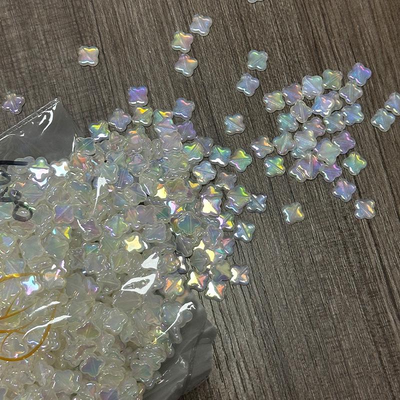 Mermaid Iridescent Pearlescent Acrylic Beads for DIY Jewelry and Crafts 10mm×10mm