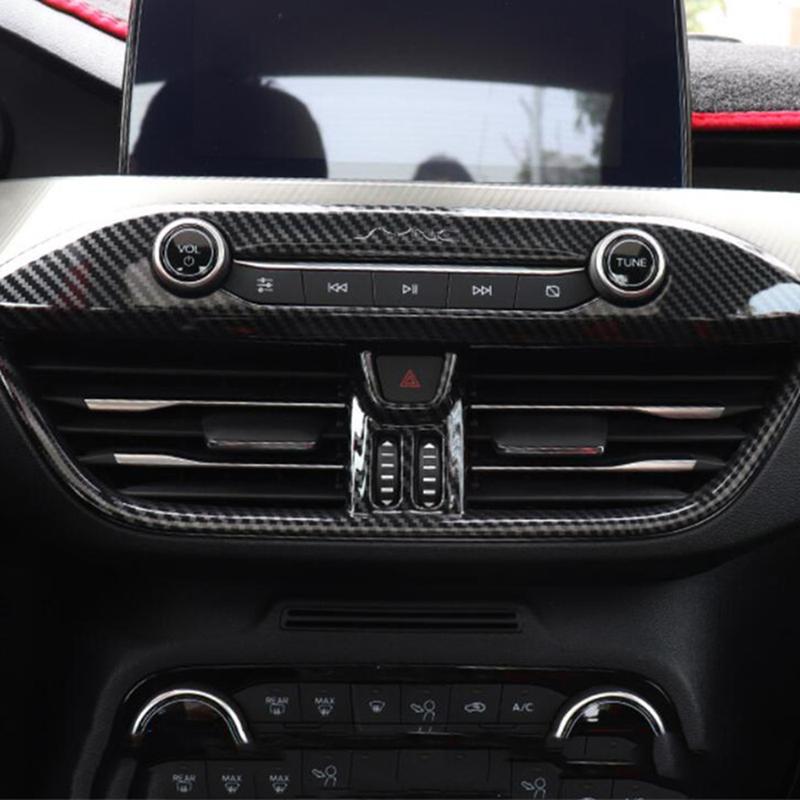 Carbon Fiber Car Middle Air Outlet Vent Cover Trim Frame Decor for Ford Focus 2019-2020