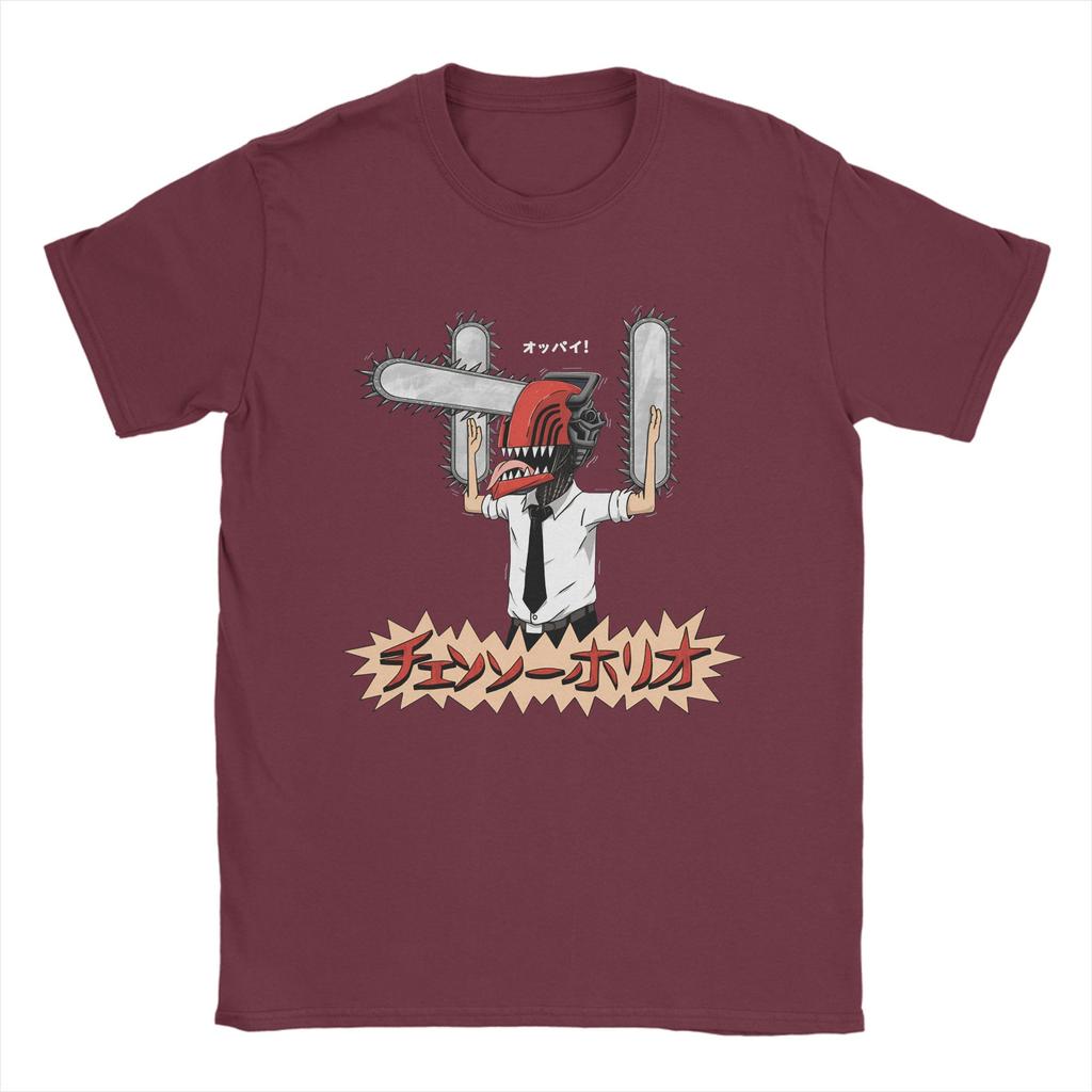 Chainsaw Men Funny Denji Men's T Shirts  Funny Tee Shirt Short Sleeve Round Neck T-Shirt Cotton Plus Size Tops