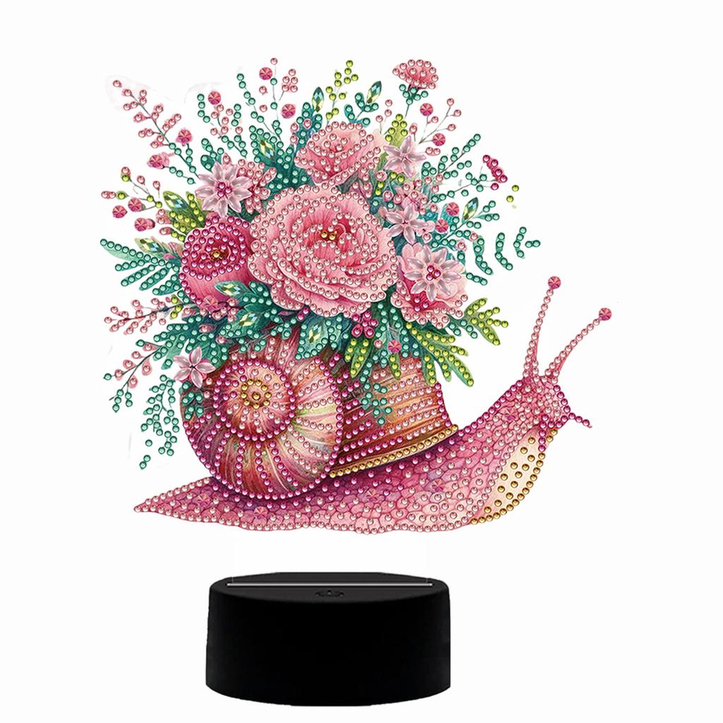 Double-sided Flower Diamond Painting Night Light with Tools 5D DIY Diamond Painting Lamp for Bedroom Living Room Home Office