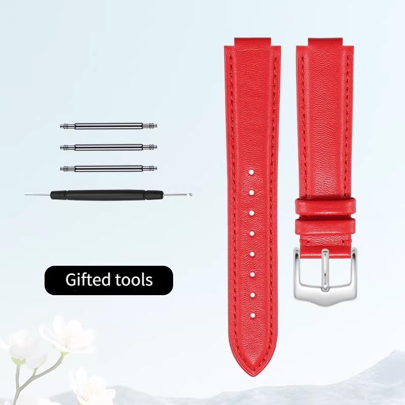 Curved mouth layer cowhide watch strap women for Original CARTIER BALLON BLEU DE CARTIER W69016Z4 WJBB0033 HIPINE men watchband