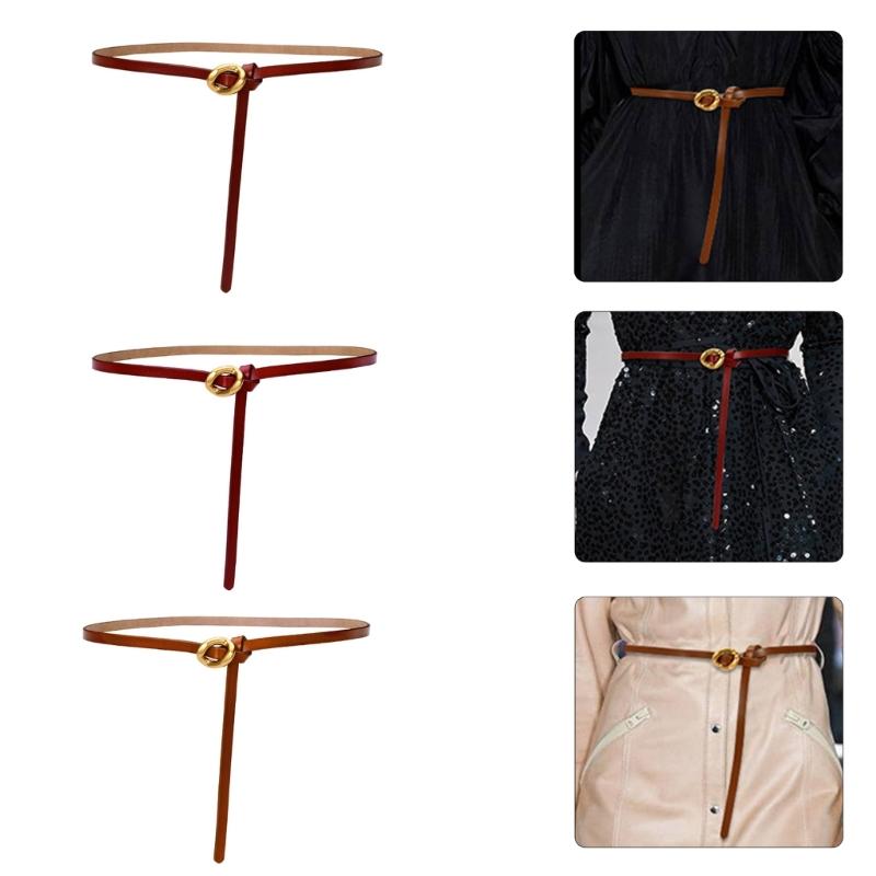 Fashion Leather Belt All Matching Waistband Dress Slim Waiststrap Waist Decors Women Self Knotted Skinny Waiststraps