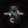 Sterling Silver Color Cute Seahorse Hippocampus Ring with Bling Zircon Stone Wedding Engagement Ring Women Fashion Jewelry