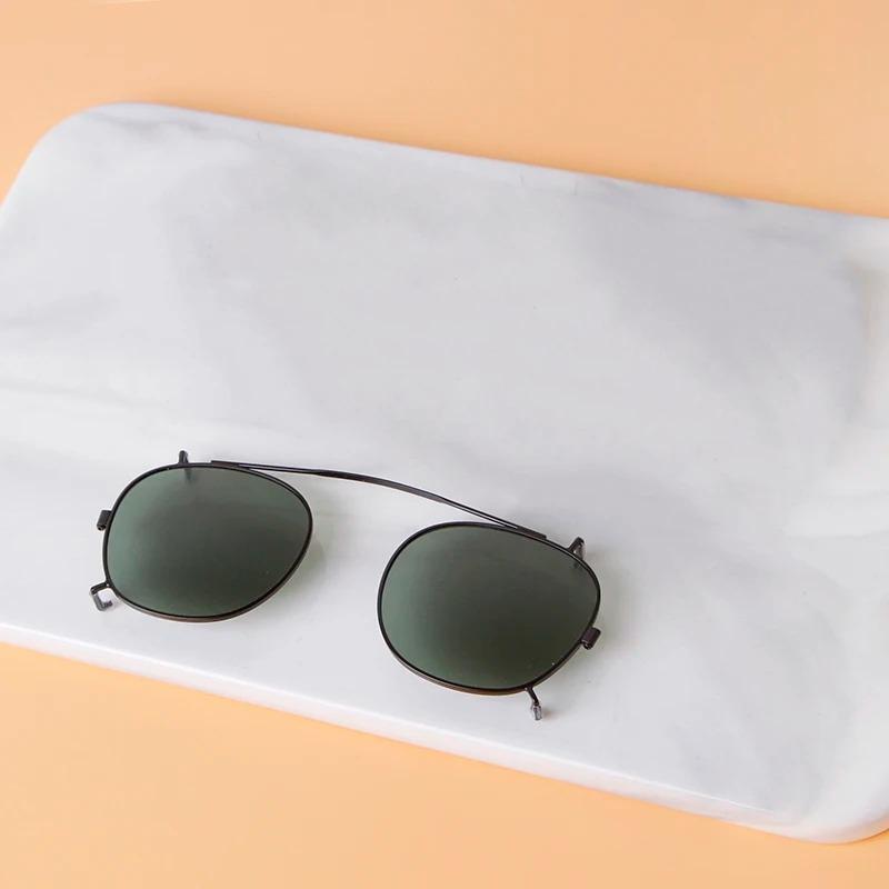 Klassiska Vintage Runda Fyrkantiga Clip-on Solglasögon Män Kvinnor Lyxmärke Designer Retro Avtagbara Polariserade Flip-glasögon SZ06M