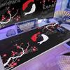 Japanese Black White PC Gaming Big Mouse Pad Yin Yang Fish Sakura Nonslip XXL Desk Keyboard Expansion Mat Office Accessories