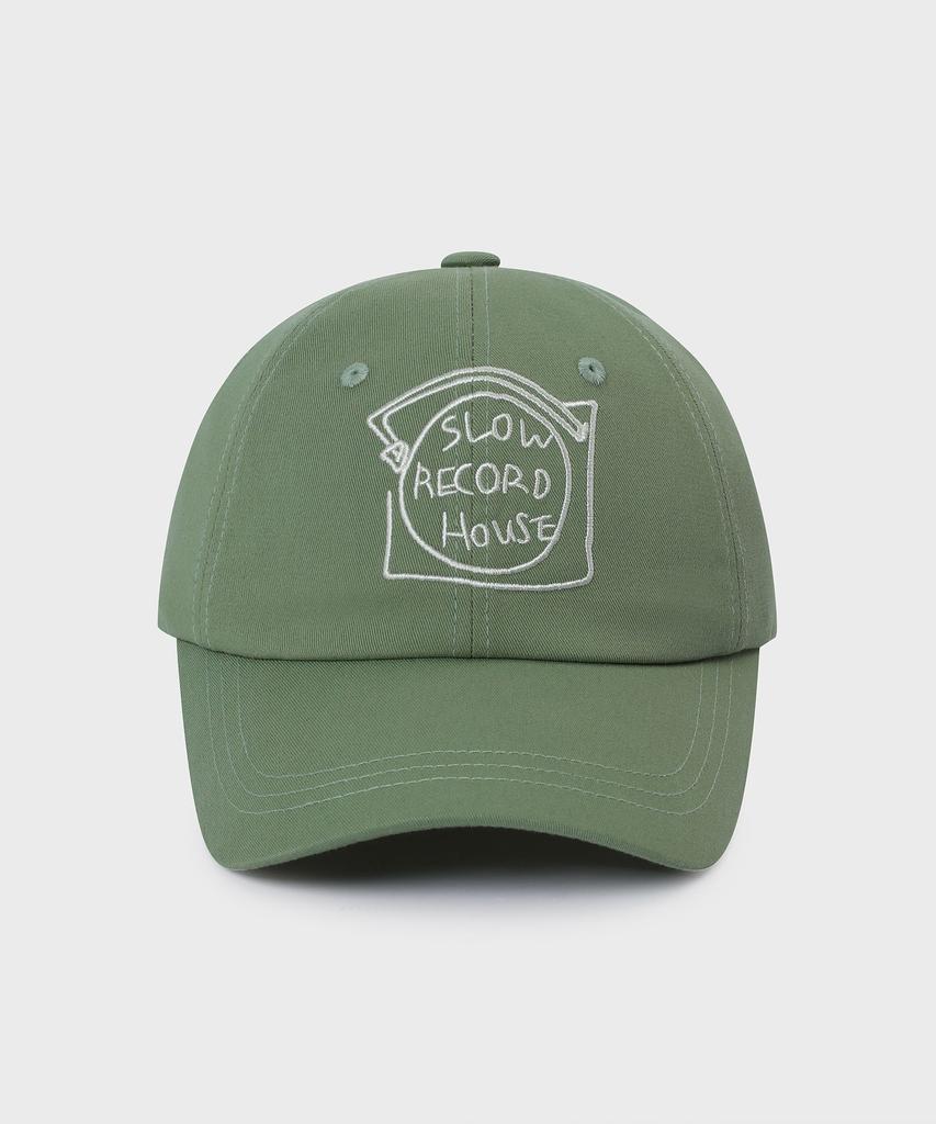 SLOW RECORD HOUSE Record Cotton Ball Cap_Green