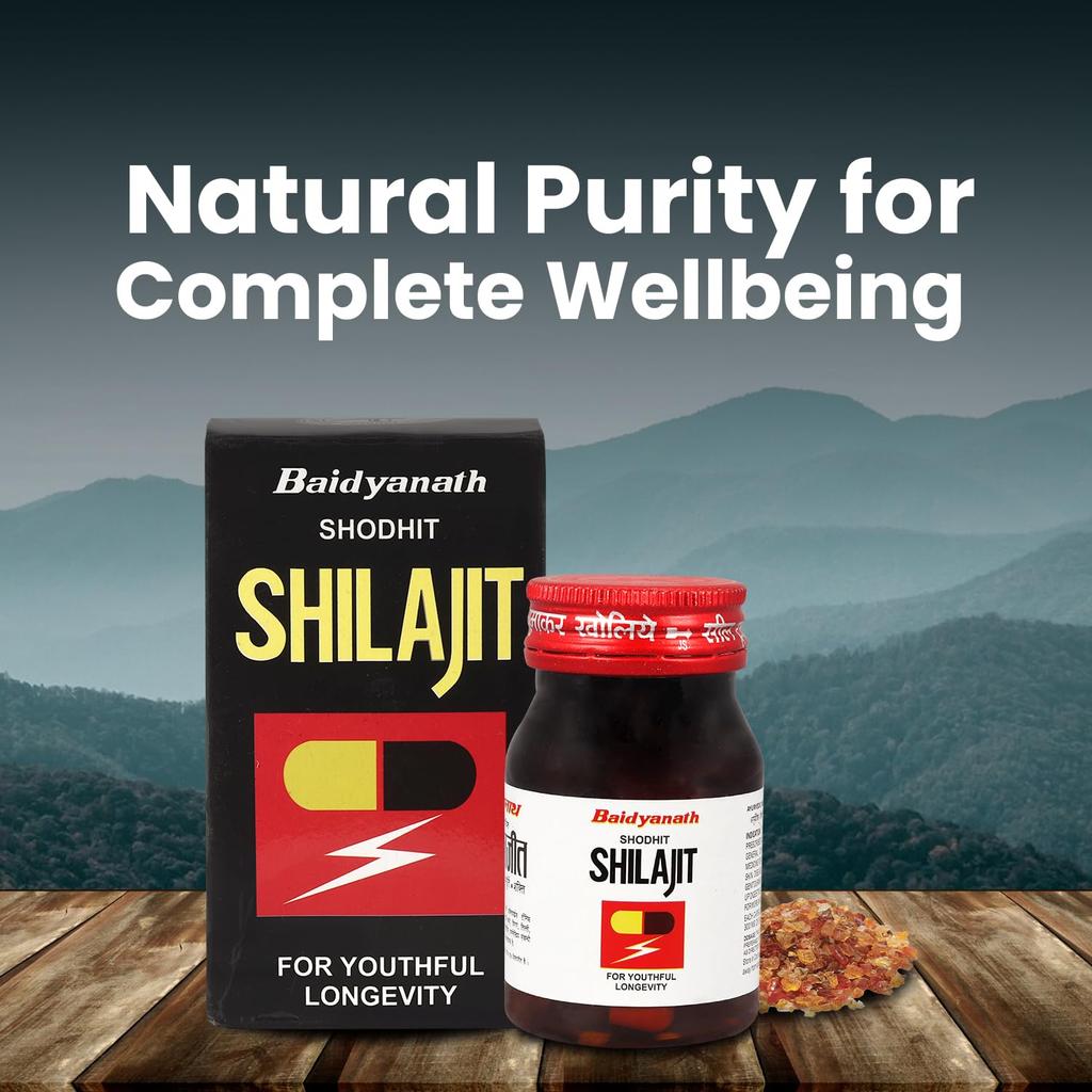 Baidyanath Shodhit Shilajit Capsules 30 Caps for Energy Immunity and Overall Wellbeing Support Natural Extracts
