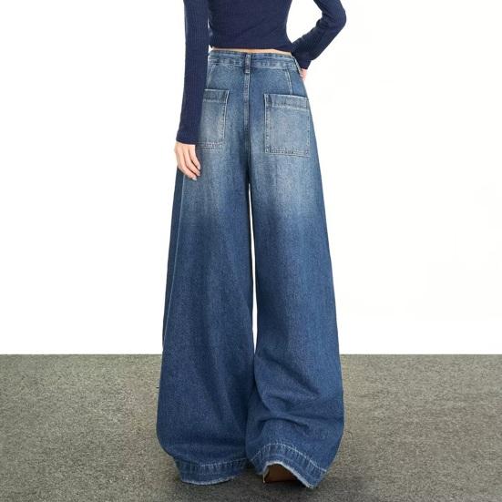 Women Barrel Jeans Casual Baggy Wide Leg Jeans High Waist Boyfriend Denim Pants Vintage