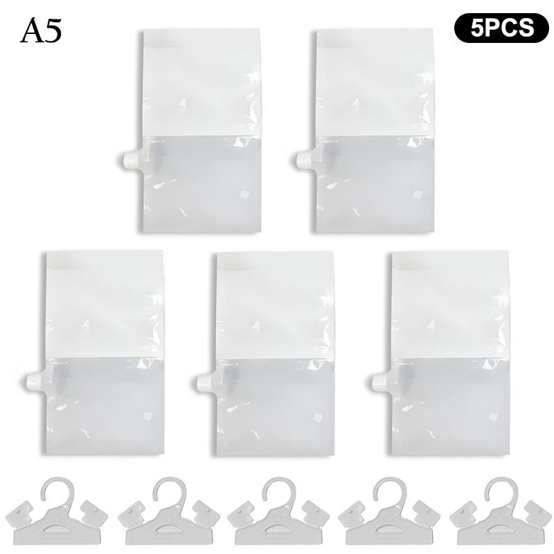 1-10Pcs Reusable Moisture Absorber Bags Empty Bag With Hook Hanging Dehumidifier Bags For Room Wardrobe, Bathroom, Basement