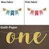 Prince Princess ONE Photo Prop 1st Birthday Party Decor Garlands Hanging Flag Bunting Banner