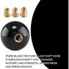 Round Ball Shift Knob Universal Gear Shift Knob 5 6 Speed For Manual Automatic Vehicles With Adapters (Pure Black)