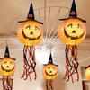 3pcs Halloween Pumpkin Lantern Decorations: Light-Up Paper Lantern Hangings for Outdoor, Kindergarten & Hotel Scene Setup