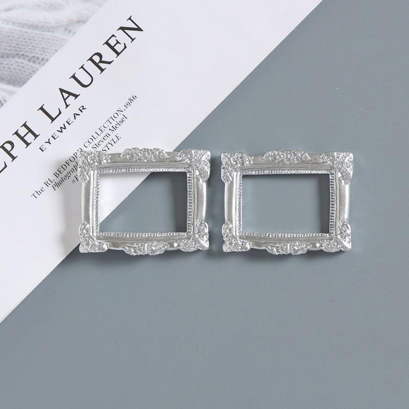 Mini Vintage Resin Picture Frame Cute Antiqued Small Photo Frame for Dollhouse Ornaments Desktop Display DIY Craft Gifts