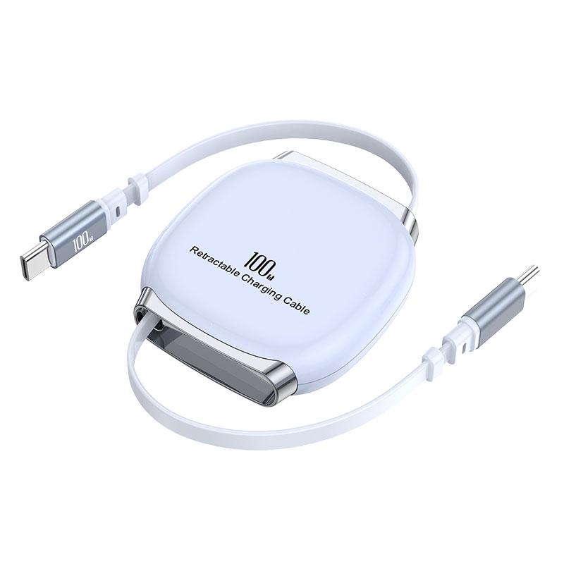 VAORLO Retractable 100W Fast Charging Cable Type C Data Cable For iphone 15/16series Samsung Laptop Tablets PD 3.0 Fast charging