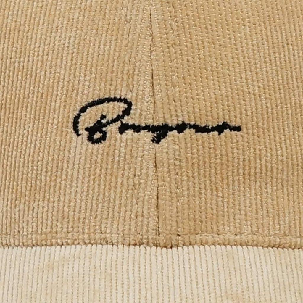 Keys Corduroy Cap with Embroidered for Men and Women Logo, Polyester, Beige,