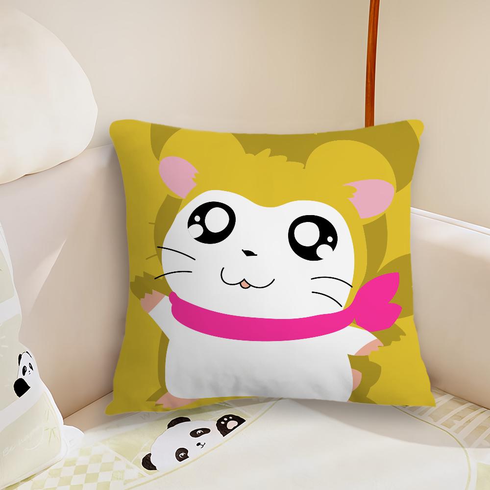 Cushion Cover Comfortable Soft Pillow Case For Sofa Living Hamtaro Cartoon Room Home Office Decor Protective Covers