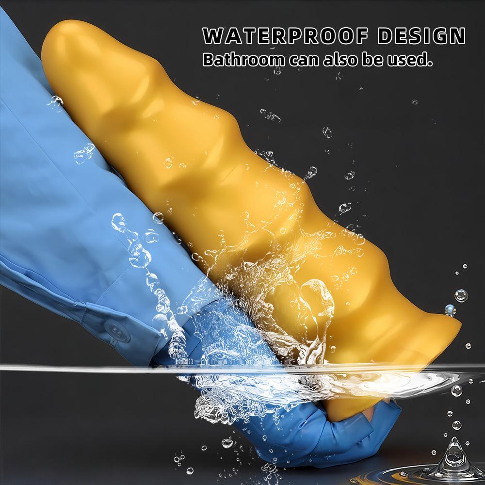 Énorme Plug Anal en Silicone Doré Godemichet Fileté Réaliste Grosse Bite Jouet Sexuel pour Hommes Fisting