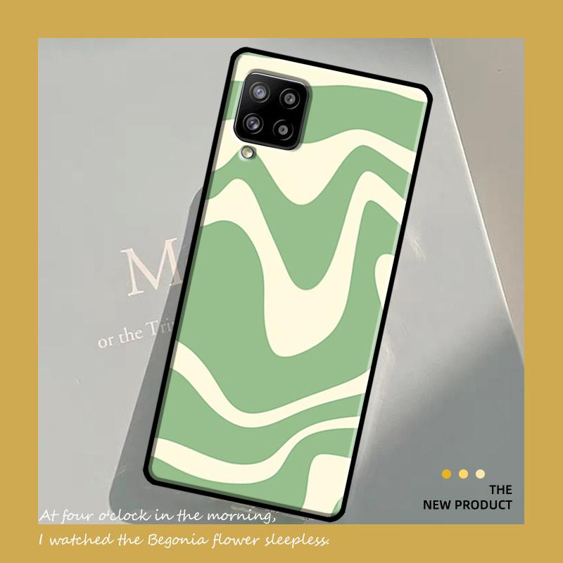 Liquid Swirl Abstract Beige Sage Green Case For Samsung Galaxy A54 A34 A14 A12 A22 A32 A52 A72 A13 A33 A53 A73 A51 A71 Cover