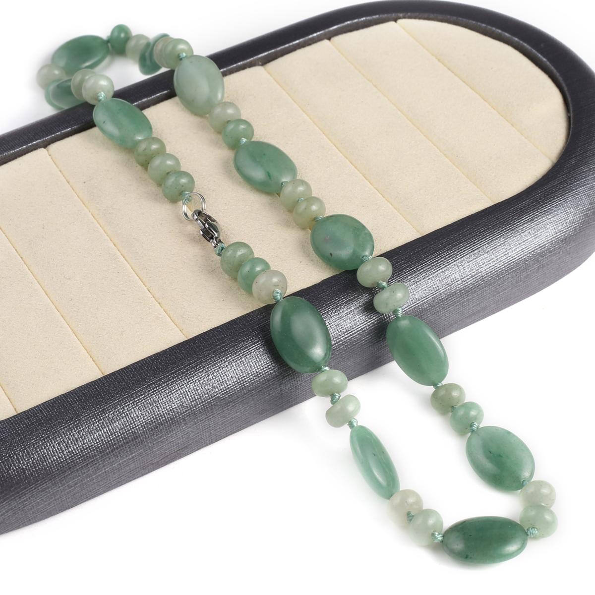 

Женское ожерелье из натурального камня, зеленое ожерелье с авантюрином, нерегулярные бусины, подвески для подарка на день рождения, длина 45 см 45cm