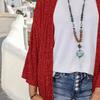 Women Sequin Coat Long Sleeve Open Front Solid Color Jacket Solid Color Spring Autumn Mid-length Cardigan