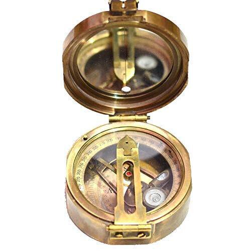 Antik Fungerande Tung Mässing Brunton Kompass Nautiska Samlarföremål föremål gåva