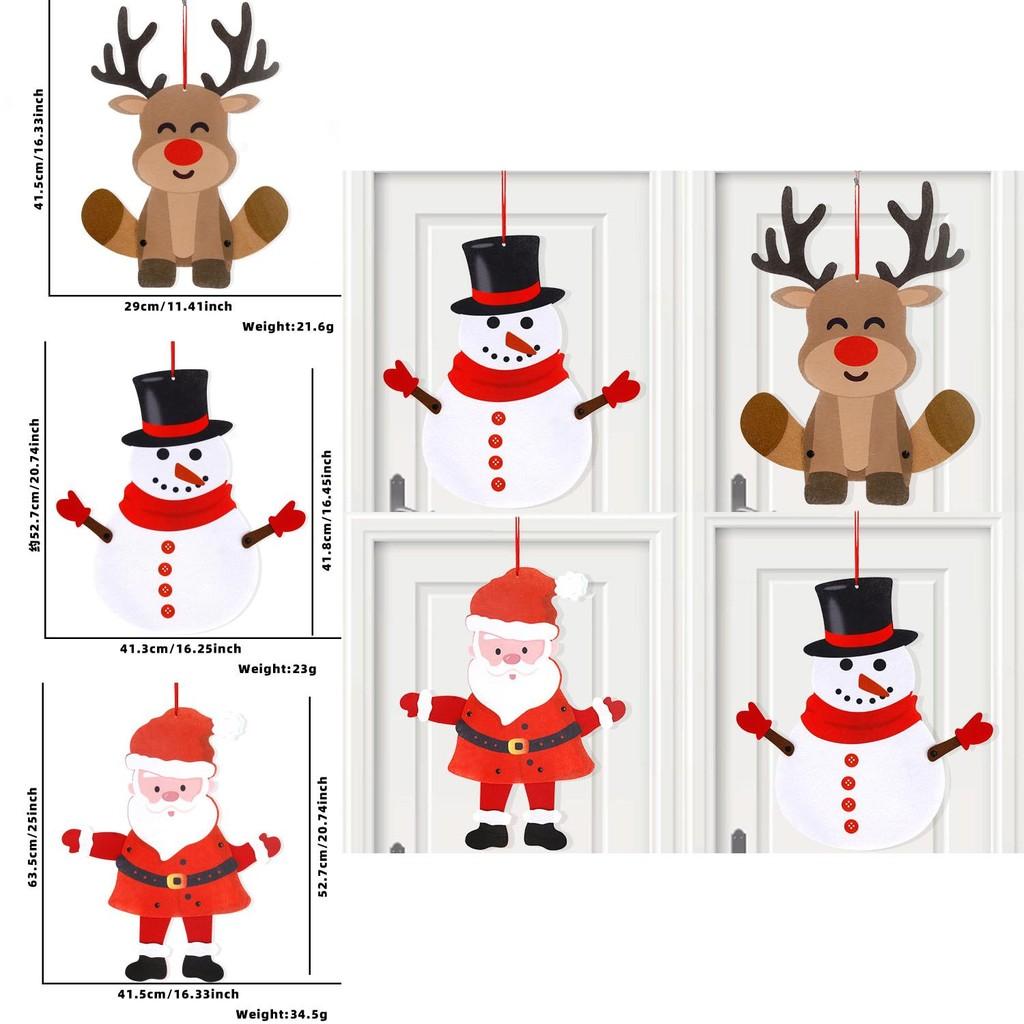 Delightful Large Felt Christmas Decorations Featuring Movable Snowman And Reindeer Designs